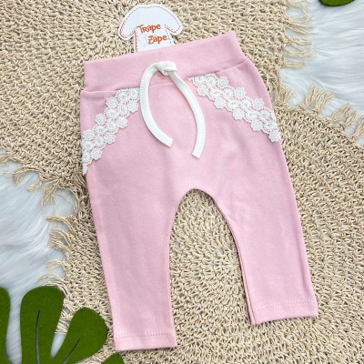 CONJ. DE MALHA 3 PEÇAS - Ramo Florido Rosa - Off White e Rosa